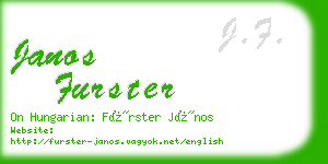 janos furster business card